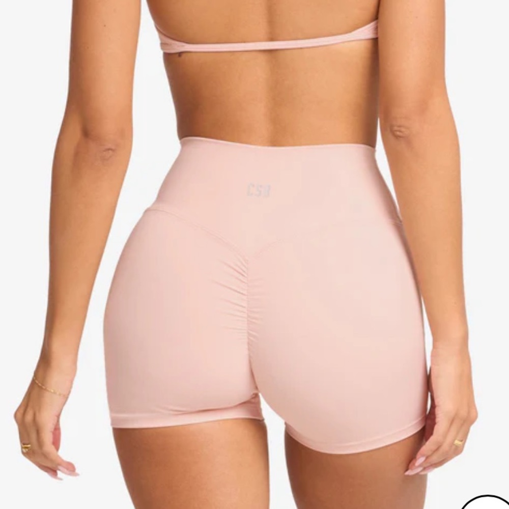 Crop Shop Boutique Freedom Scrunch Shorts 4” Blush XS